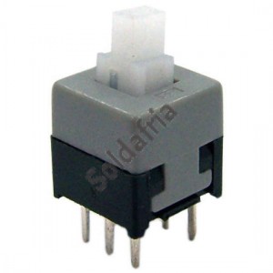 Chave Botao 8,5x8,5mm Com Trava Com Click Momentâneo Branca Chave Botao 8,5x8,5mm Com Trava Com Click Momentâneo Branca